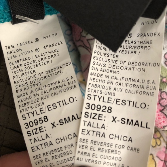 NWT Guess turquoise embellished 2piece swimsuit XS - Picture 5 of 6